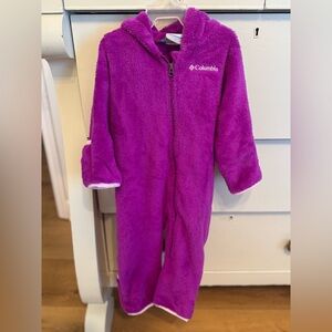Columbia Purple Fleece One Piece Footies snowsuit